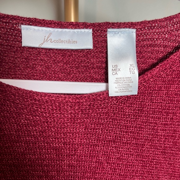JH Collectibles Maroon Crew Neck Sweater - Picture 3 of 4